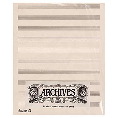 Archives Manuscript Score Pads, 10 Stave, 50 Sheets (SL10S)