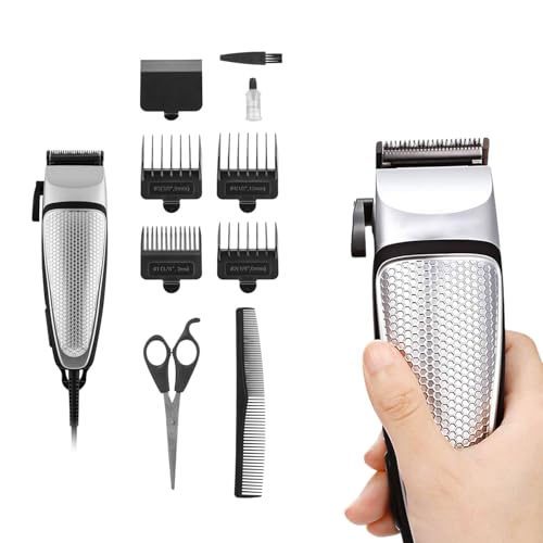 Avilia Kit Rasoio Elettrico Barba e Tagliacapelli Uomo con Lame in Acciaio 5x19cm - Include Pettini, Forbici e Lubrificante - Rasoio Elettrico per Barba, Naso, Capelli e Orecchie