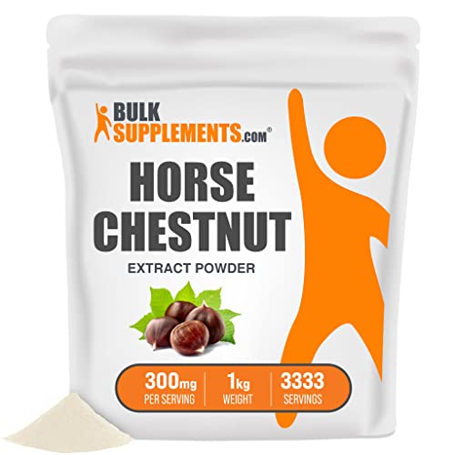 Bulksupplements.com Horse Chestnut Extract Powder - Herbal Supplement Powder, Circulation Support - Gluten Free - 300Mg Per Serving, 3333 Servings (1 Kilogram - 2.2 Lbs) #TOP9