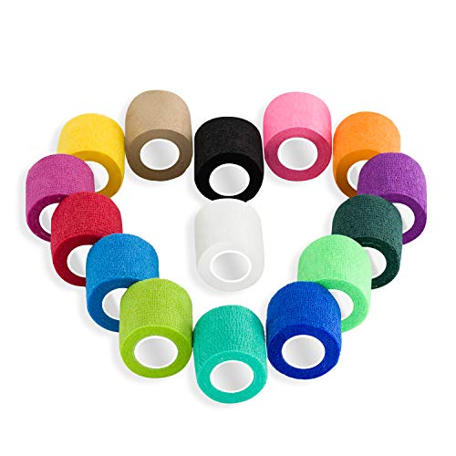 Vet wrap,self Adhesive Bandage wrap, cohesive Gauze Elastic Bandage Vet Tape wrap for Dogs,Sports Athletic wrap Weightlifting Tape,Wound Care Products (2 in x 5 Yards, 15-Pack)