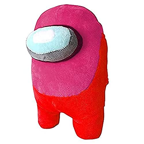 Image of Among Us Plush Toy Plush & Stuffed Toys (18 cm) Among Us Merch Cute Soft Plush Bulging Eyes Astronaut Plush Figure Toy Plush & Stuffed Toys (Rani Pink and Red) Lovely Teddy Figure Toy
