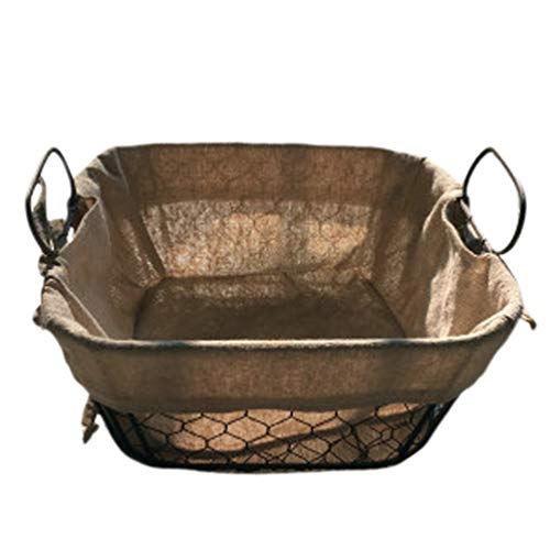 Cabilock Iron Woven Basket Fruit Snack Storage Industrial Style Bread Container Kitchen Bins
