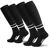 FitsT4 Sports Soccer Referee Socks with Cushioned and Support Soft Non Slip Knee High Ref Socks for...
