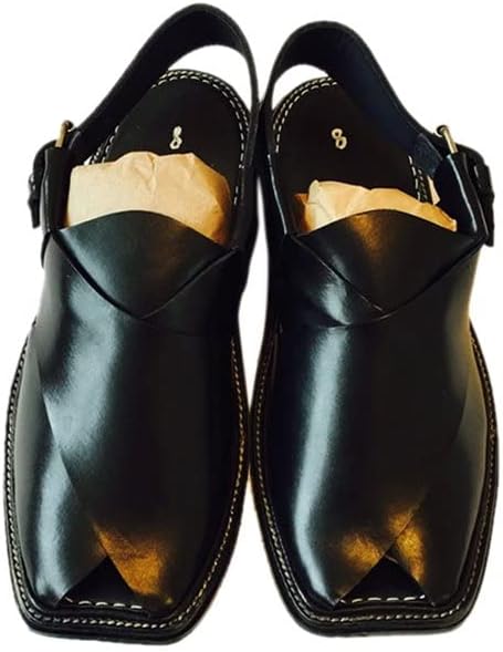 Authentic Mens Afghan Shoes Authentic Leather Sandals Arab Islam Brown