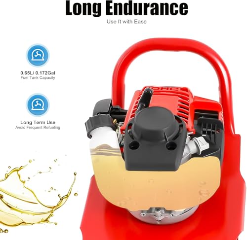 4 Stroke Gas Concrete Wet Screed, 1.2HP Power Screed Vibratory Screed, 5200RPM Power Screed Vibrating, Remove Air From Concrete, Wet Concrete Screed for Paving Landscapes Sidewalks Patios