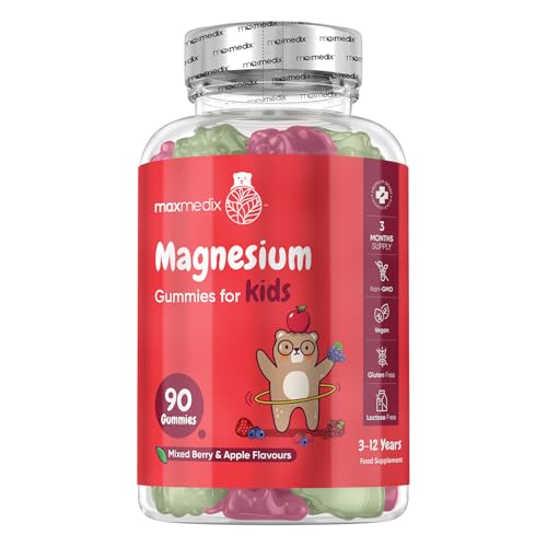 Kids Magnesium Gummies - 90 Vegan Gummies - 3 Months Supply - 1 per Day