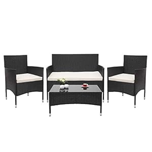 Mendler Poly-Rattan Lounge-Set Sofa Sitzgruppe Schwarz
