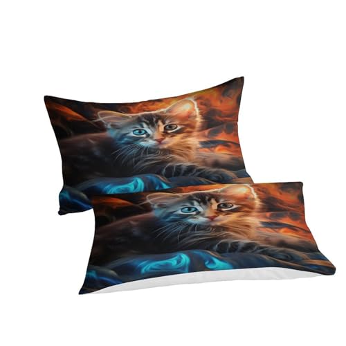 Housses de couettes chat imprimé 3D parure de lit 3 pièces avec fermeture éclair - 6
