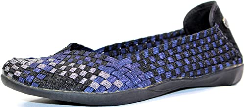 Image of Bernie Mev Catwalk Women's Stretch Woven Slip On Flat Shoes for Women