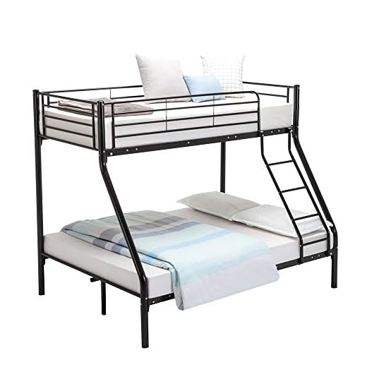Triple Sleeper Metal Bunk Bed Single Double Bed Frame for Children Kids Adult in Black