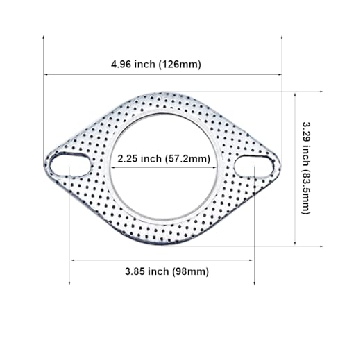 Image of 2-Bolt 2.25inch 57.2mm Exhaust Flange Gasket for Turbo Manifold Header Down /Dump Pipe Flange, High Temperature Exhaust Gasket 5 PCS