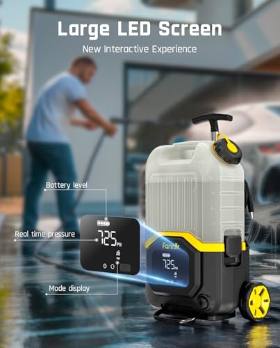Fanttik NB8 Ultra Cordless Pressure Washer w/4.0 Gal Tank, Max 725PSI Electric Power Washer with 5-in-1 Nozzle, 20FT Hose, Adjustable Pressure, Power Cleaning for Car Washing, Patio thumbnail 7