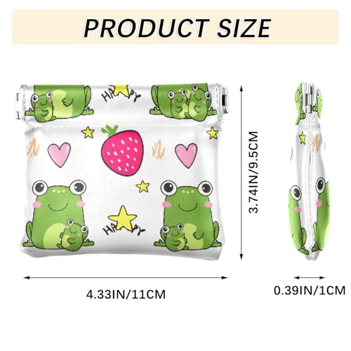 Froggy Fun Coin Purse Leather Pouch Change Purse, Squeeze Coin Pouch for Cards, Keys & Lipsticks, Unisex3