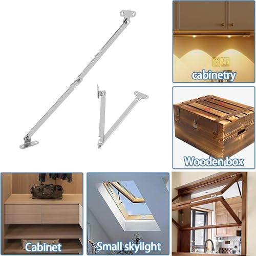 2 Stück Klappenhalter Ganzmetall Klappscharnier mit Arretierung 180° Klappenhalter Klappenbeschlag für Möbel Tür Deckelstütze, Scharnier Schranktür