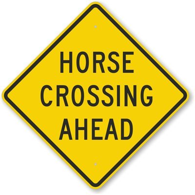 The Sign Studio - 24” x 24” – Aluminum (.080) – Horse Crossing Sign: “Horse Crossing Ahead”