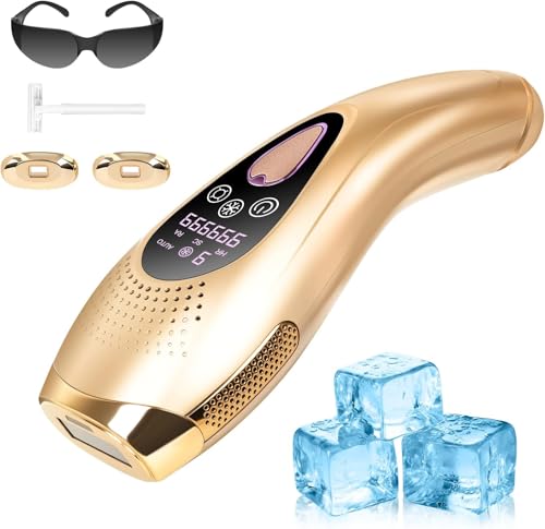 NICEWIN Épilation IPL avec fonction congélation - Appareil IPL sans douleur avec 3 modes (HR/SC/RA), 9 niveaux d'énergie, 999 999 impulsions lumineuses pour...