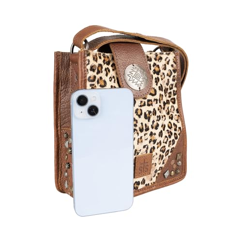 STS Ranchwear Womens Great Plains Lola Leopard Print/Brown Leather Crossbody Bag2