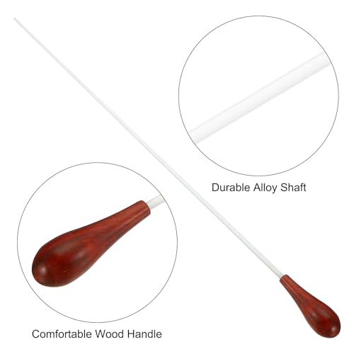 PATIKIL 38cm/15Inch Music Conductor Baton,2Pcs Orchestra Baton Wood Handle for Singing Leader Music Director Dark Red - Image 4