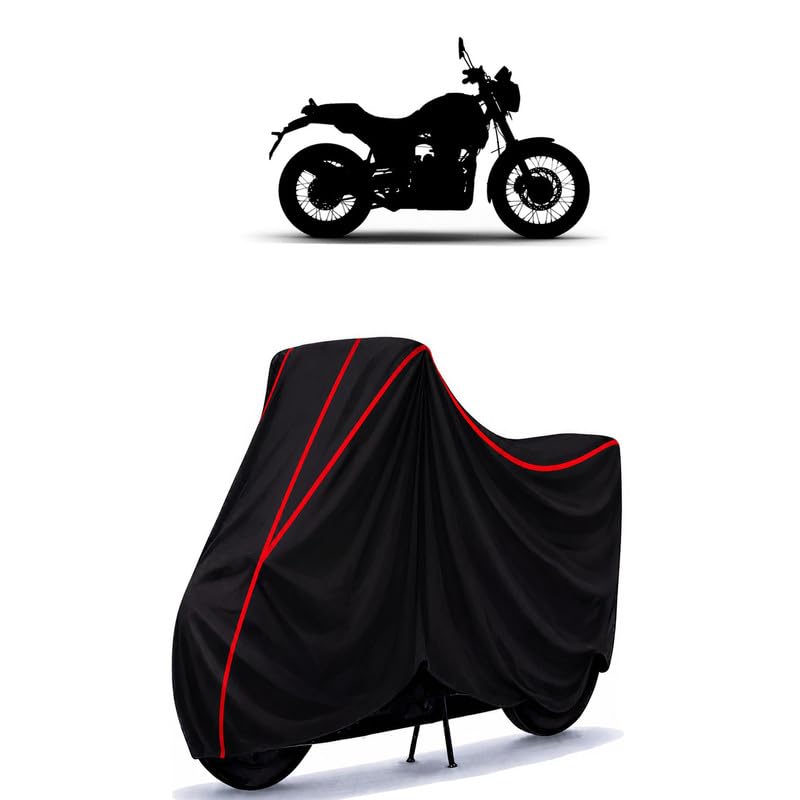 Image of Scram 440 Water Resistant Bike Cover for All Motorcycles & Rain | Heavy Duty Taffeta Fabric | UV Protection, Dustproof, Scratchproof | All Weather Two Wheeler Body Cover with Elastic Bottom