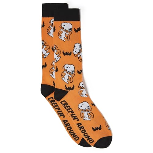 Peanuts Men's Snoopy Halloween Single Novelty Crew Socks