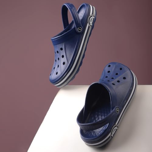 Image of Liberty A-HA LITEWALKNR Clogs for Men, Green & Navy Blue | Casual Slip-On Slingback Clog for Walking, Outdoor /Indoor Use | Solid Pattern, Fashionable Sandals with Lightweight Regular wear