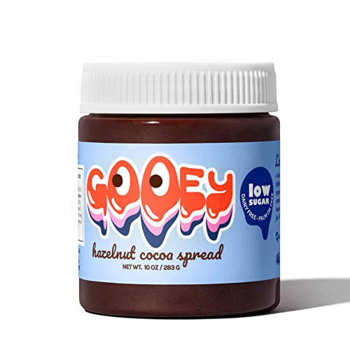 Gooey | Hazelnut Cocoa Spread | Vegan & Gluten Free, No Palm Oil and Low Sugar | Organic and All Natural | 10 Oz Jar
