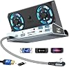 Base YCE para Steam Deck/ROG Ally/Legion Go/Switch 2 con ventiladores de 5cm (8K-12-en-1) | Incluye cable HDMI 8K, extensor Type-C, HDMI 2.1 y conector de audio. Soporta 8K@30Hz y 4K@160Hz. 2