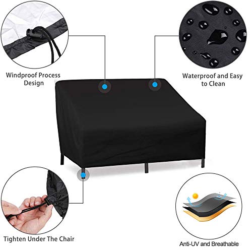 Iptienda Patio Furniture Covers, Outdoor Furniture Cover Waterproof Loveseat Cover Fit Patio Furniture Sofa 53" Wx26 Dx35 H #TOP2
