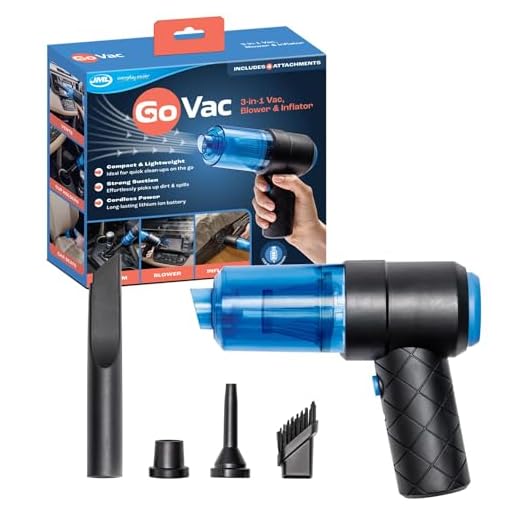 JML Go Vac Cordless Vacuum Cleaner - Portable, Rechargeable Device for Car, Home, Kitchen and Garage, Lightweight, Compact Handheld with 2-in-1 Suction and Blower Function