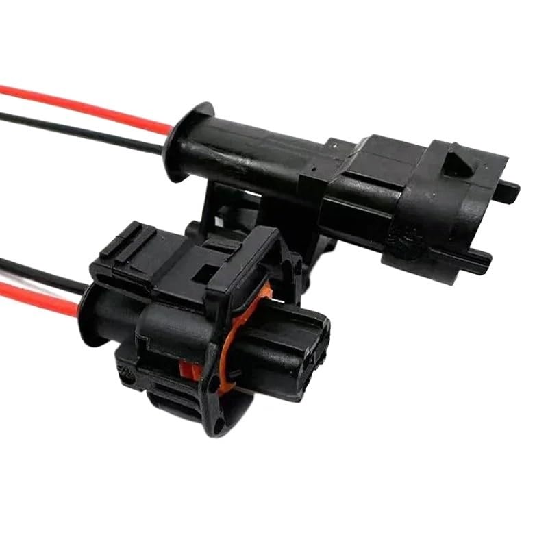 5 Sets 2 Pin Auto Fuel Common Rail Injector Connector Plug Car Crankshaft Socket 1928403698 1928404226(White)