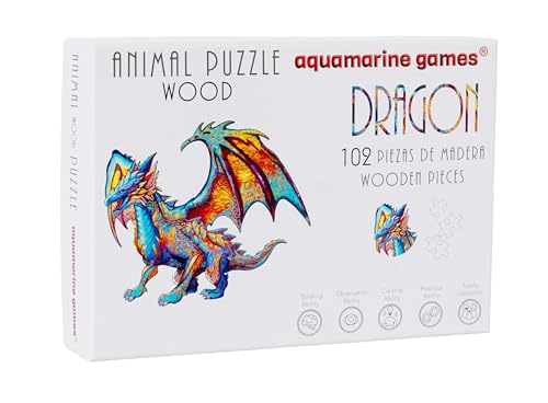 Aquamarine Games - Animal Wood Puzzle The Dragon, Multicolore (1)