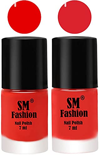 Image of Long Lasting Nail Polish | Nail Paint Combo 7 ml Each) - Set of 2 Fire Orange-Candy Orange