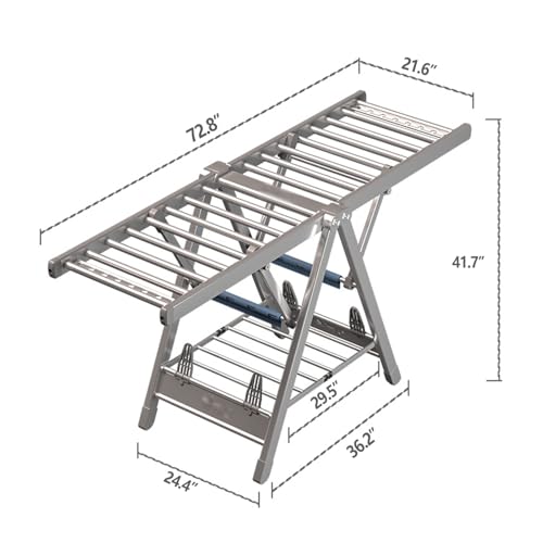 Séchoir à linge pliable robuste 185 cm étendoir à grande capacité 150 kg - 2