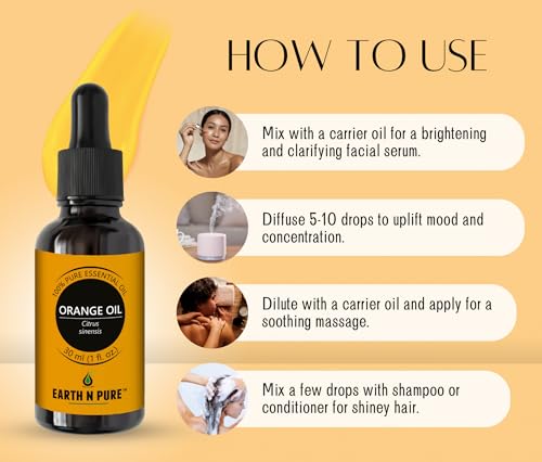 Image of Earth N Pure Orange Essential Oil Natural and Therapeutic Grade 15 ml