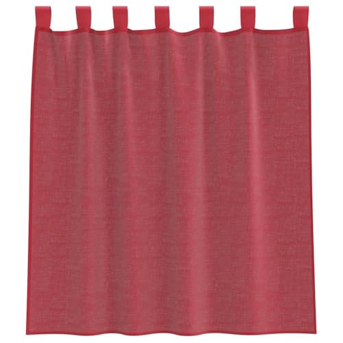 Voile avec passants bordeaux polyester transparent lot de 2
