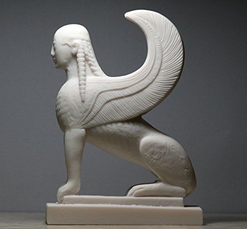 Estatua de Esfinge con cabeza de mujer en mármol 17.5 cm miniatura 6