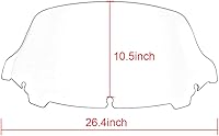 Vista 5 de WYNMOTO Parabrisas Pantalla Divisor de Viento de Humo Ondulado de 10.5" Compatible con Harley Davidson Touring Street Glide Electra Glide 2014-2024