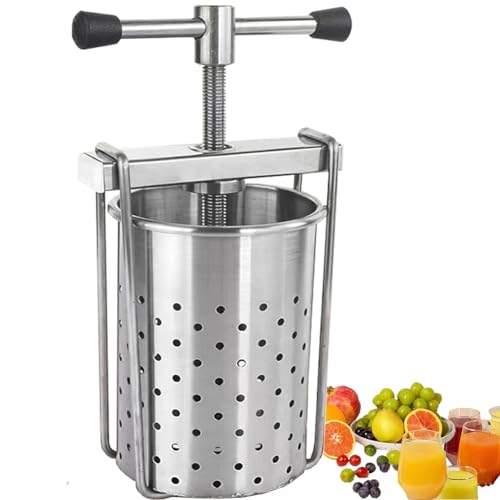 HCTOOL 脱水機 手動 果汁しぼり器 野菜 絞り器 スロー ジューサー グレープフルーツしぼり器 ろ過器 304ステンレス鋼 ??机 (2L)