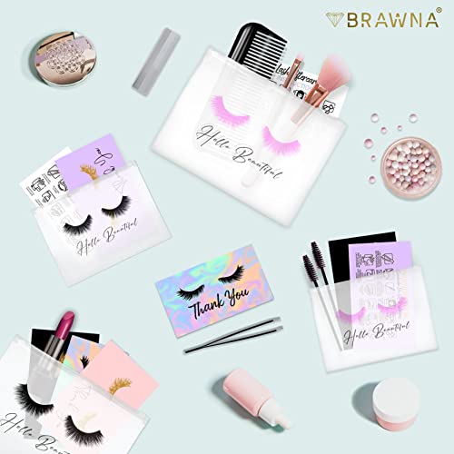 Brawna 60 Pck Reusable Travel Makeup And Accessory Bag - Size 6X8 In - Pink Lash Bags , Case For Makeup Brushes In Bulk , Cute Collection #TOP1