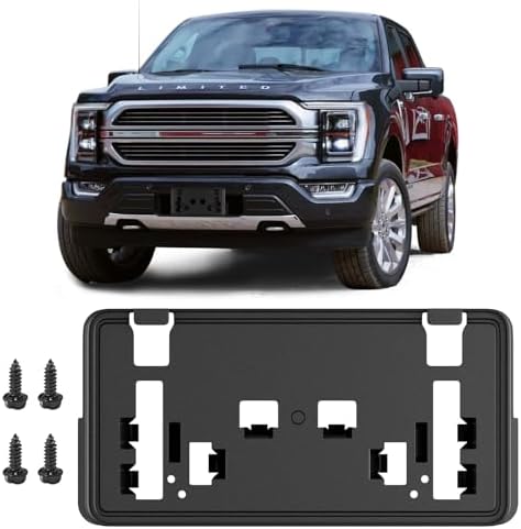 Front License Plate Bracket For Ford F150 2021-2023 - Black ABS Mount, Direct Fit 9 thumbnail image