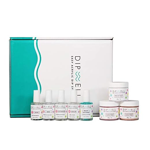 Dip Powder Nail Kit (Natural Color Starter), Acrylic Powder and Gel Resin Kit For Dip, Starter System by DipWell (Comes With Bond, Base, Activator, Sealer, Brush Softener + 3 Powder Jars)
