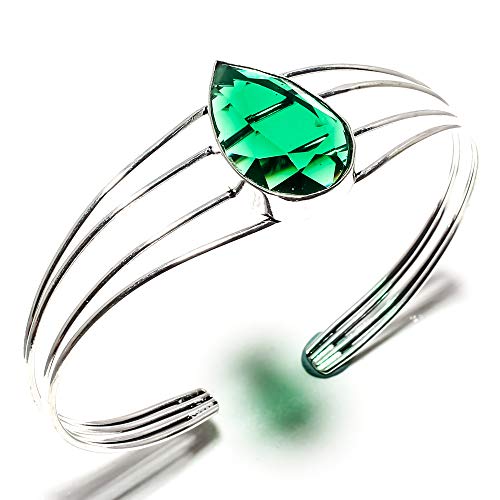 Tourmaline verte bracelet en argent 925 fait main cadeau idéal pour femme