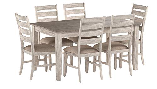 Signature Design by Ashley Skempton 7-Piece Dining Table Set for 6 | Solid wood, engineered wood & acacia veneer construction, 60-in table, Cushioned polyester seating, Two-tone finish - image 4