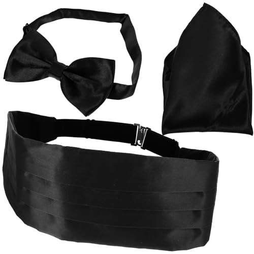 Set de Cummerbund, Corbata de Moño y Pañuelo para Hombre