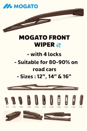 Image of Rear Wiper Blade with 4 Locks, 12-26 Inch, Compatible with 70-80% Road Cars (26)