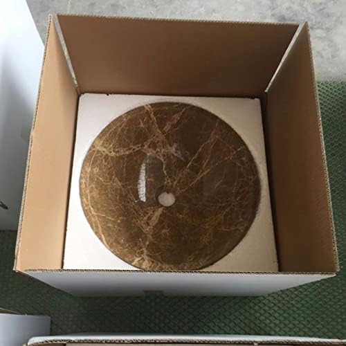 Light Emperador Marble Round Vessel Sink Full Polished