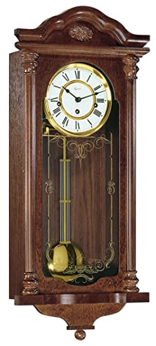 Hermle Uhrenmanufaktur Wanduhr, Holz, Mahagoni, 67cm x 29cm x 14,5cm
