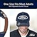 Ford Washed Cotton Adjustable Baseball Hat with Curved Brim and Bottle Opener, Navy Blue, One Size