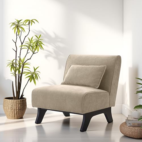 Modern Armless Chair with Pillow