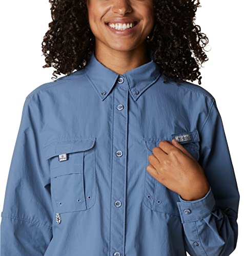 Columbia Women's Plus Size Pfg Bahama Ii Upf 30 Long Sleeve Fishing Shirt, Bluestone, 1X #TOP3